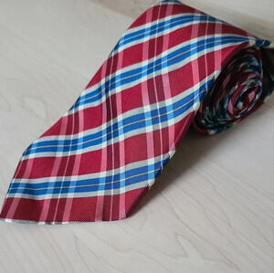 🇩🇪HUGO BOSS vintage plaid red and blue tie